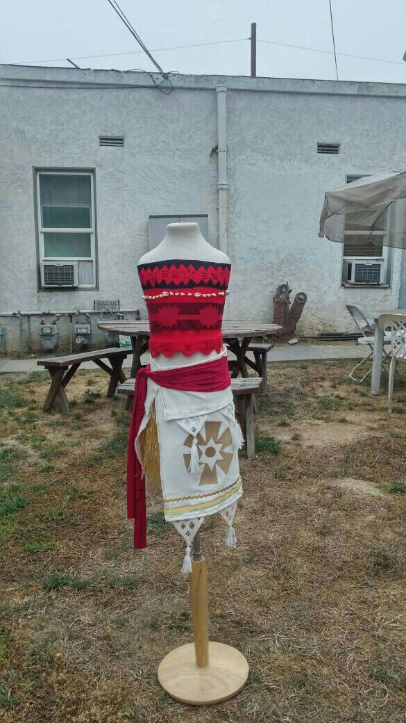 little girl moana warrior costume