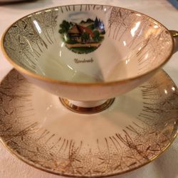 Vintage Elisenfels Gold and Ivory Cup and Saucer 