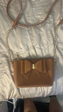 Brown Crossbody Bag with Bow Detail