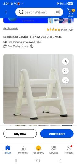 Rubbermaid EZ Step Folding 2-Step Stool, White
Like New 
