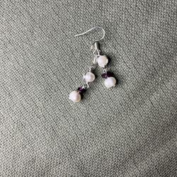 Fresh Water Pearl And Orissa Rhodolite Garnet Earrings