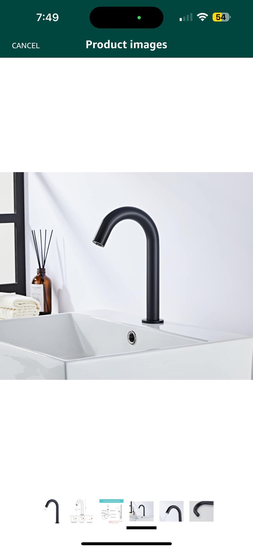 Automatic Single Faucet Black