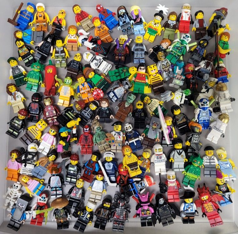 Lot Of 200 Lego Minifigures From Star Wars Ninjago Marvel Super Heroes Harry Potter Minecraft CMF Friends 