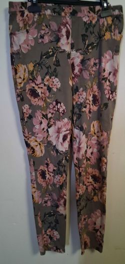 Floral Print Slim Trousers size L-XL