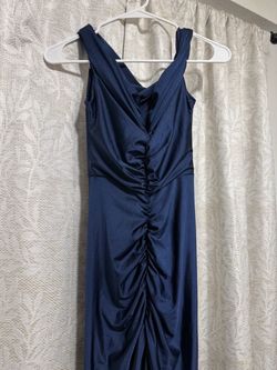 Long Blue Off the Shoulder Dress