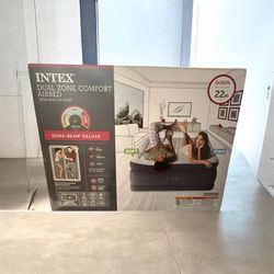 Brand New Intex Queen 22” Dura-Beam Deluxe Air Mattress w/ Built-In Pump
