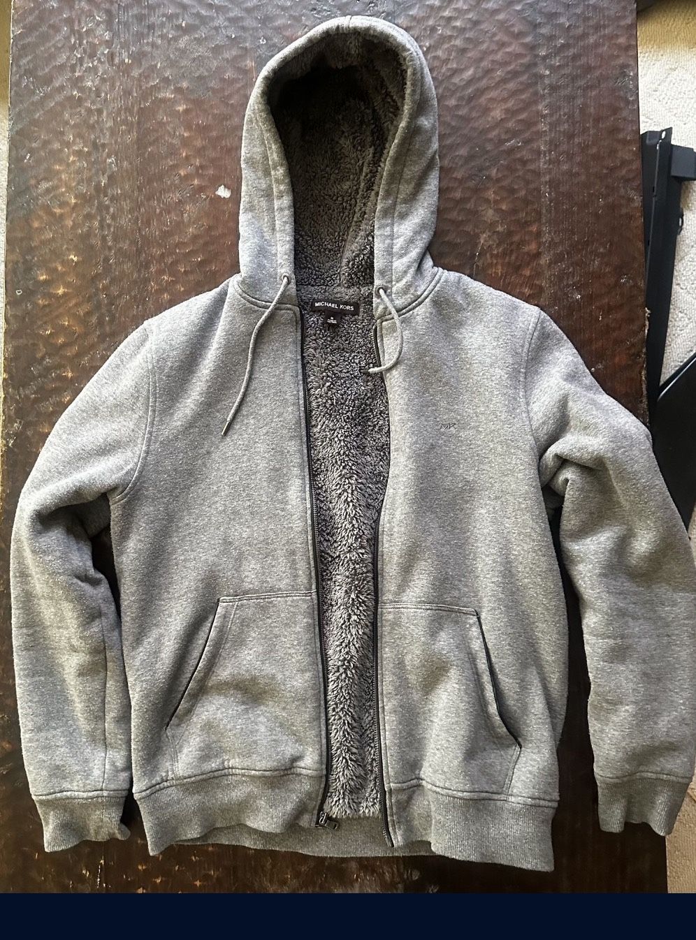 Michael Kors Men’s Sherpa Fleece Lined Jacket Hoodie Pullover