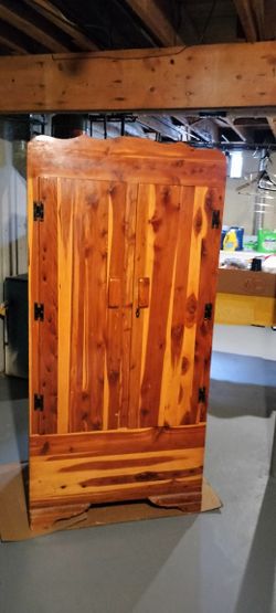 Vintage Cedar Wardrobe Armoire