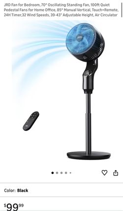 Fan For Bedroom, Pedestal Fans 90°+90° Smart Oscillating, Standing Fans for Home 12 Speeds, 4 modes, 12H Timer, Quiet Floor Fan with DC Motor 20dB, 90