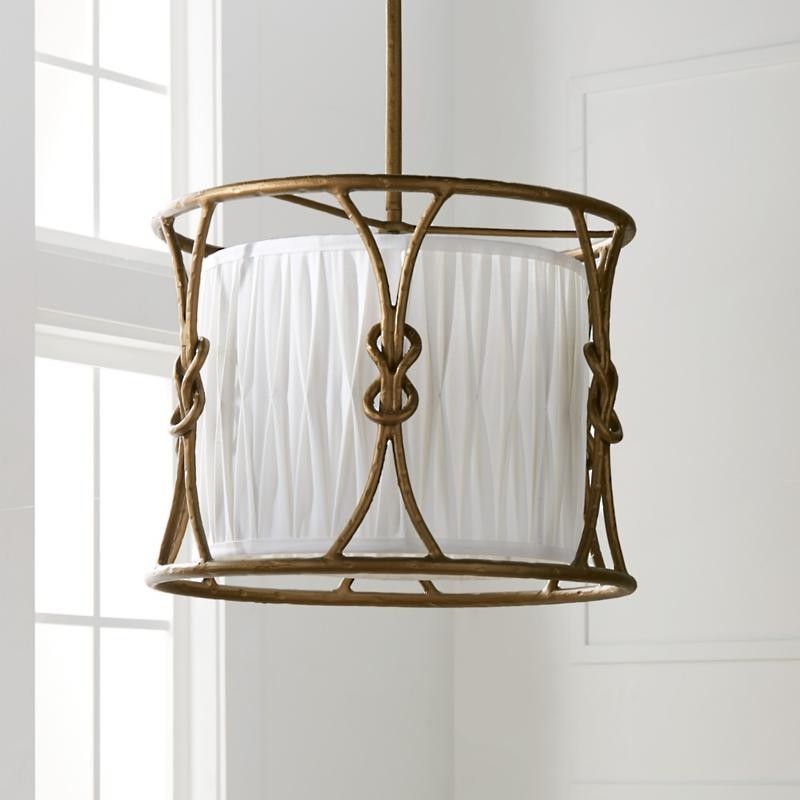 Frontgate Keeley Drum Pendant Hanging Lamp - Brass Finish
