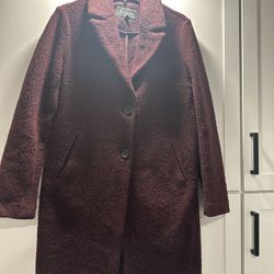 Banana Republic Burgundy Knit Wool Coat - Size S