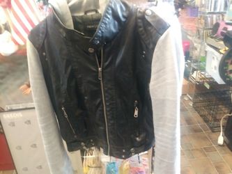 Brand NEW LOOK Leather Hooded jacket