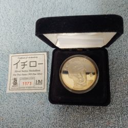 Ichiro Suzuki One Troy Oz. .999 Fine Silver Limited Edition Medallion W/COA
