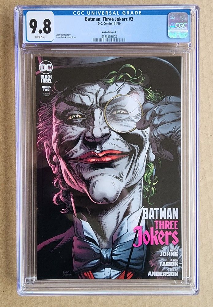 Batman Three Jokers 2 (CGC 9.8) 2021 (Death in the Family Top Hat & Monocle Variant Cover E)