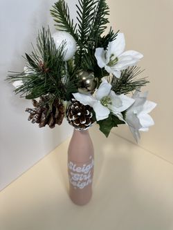 Pink Christmas Bottle Decor