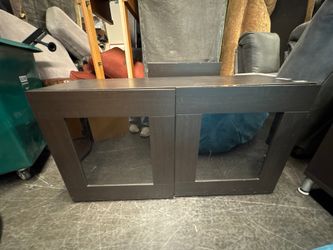 IKEA BESTÅ Double Door Cabinet – Dark Brown with Glass Doors