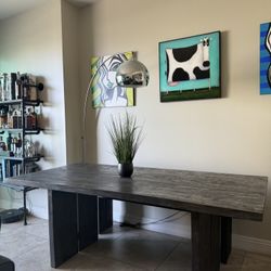 Wood Dining Room Table / Bench Set