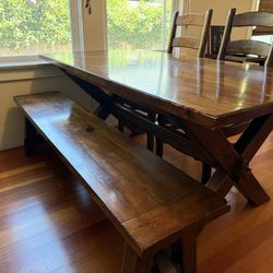 Dining Table, Chairs And Bench