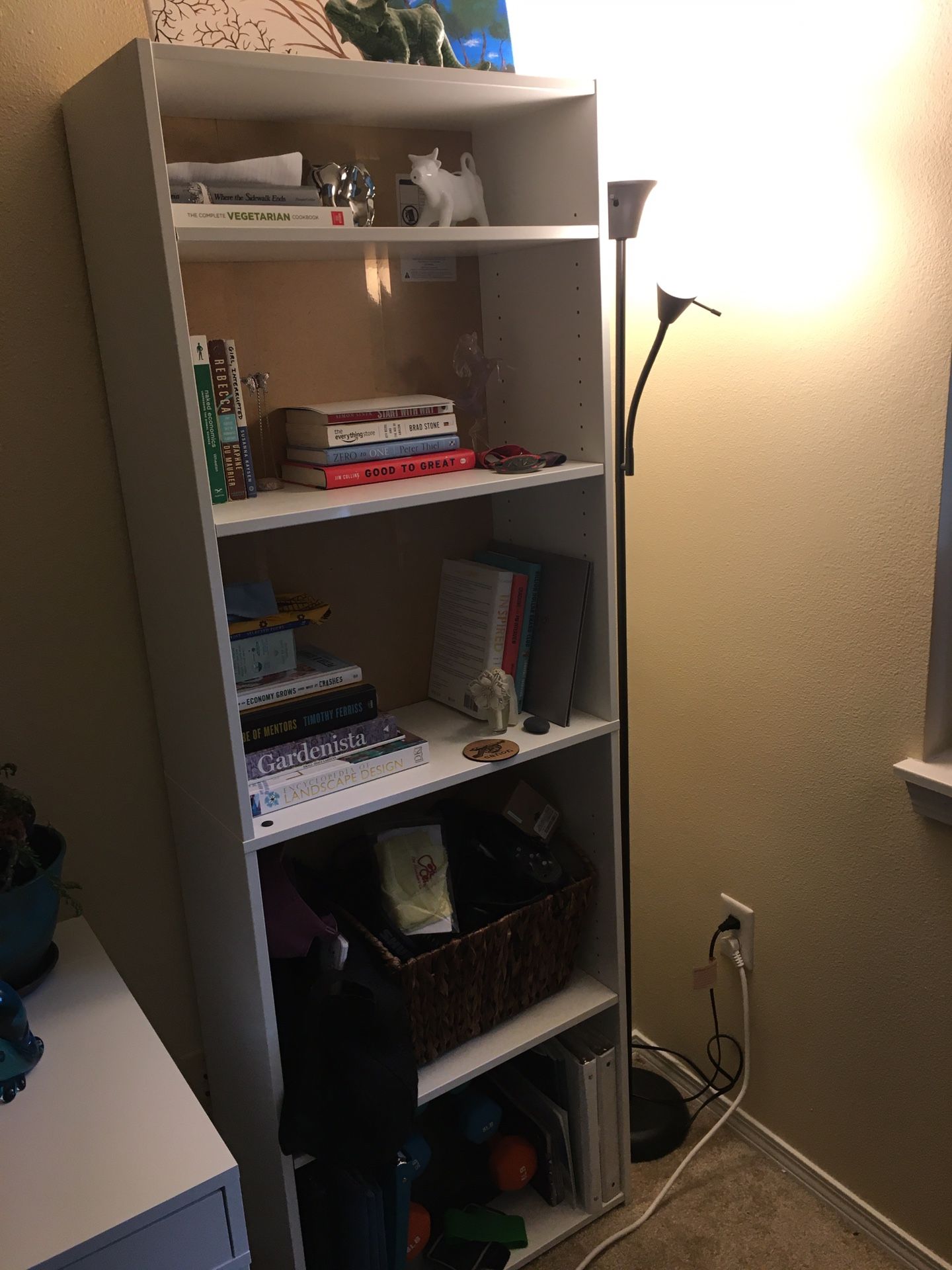 White Five Shelf Bookcase