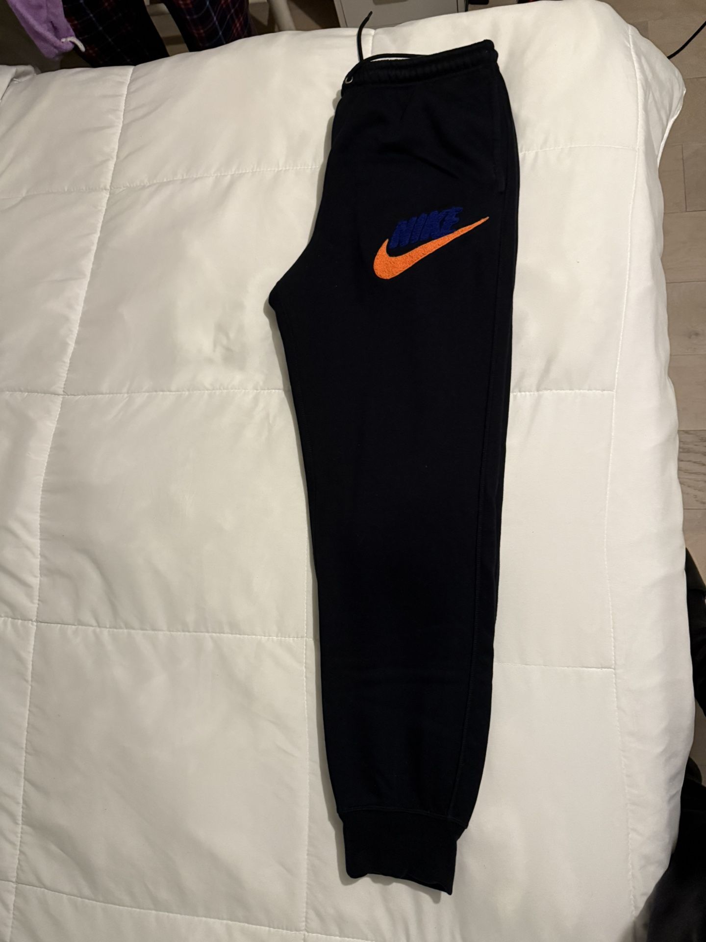 Nike Black Joggers with Orange & Blue Logo