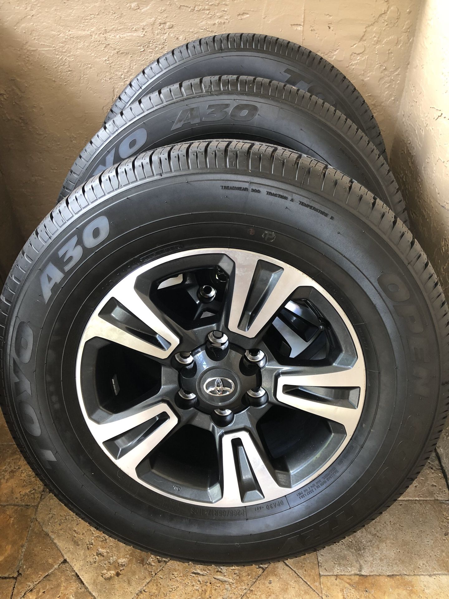 2019 Toyota Tacoma TRD Sport Toyo Open Country (4) P265/ 65R17. Brand new Only 27 miles on them