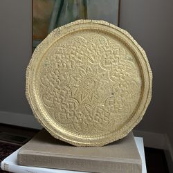 Vintage Etched Brass Wall Decor ( D14” ) firm on price