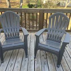 Two Adirondack chairs from Lowe’s, Charcoal Gray