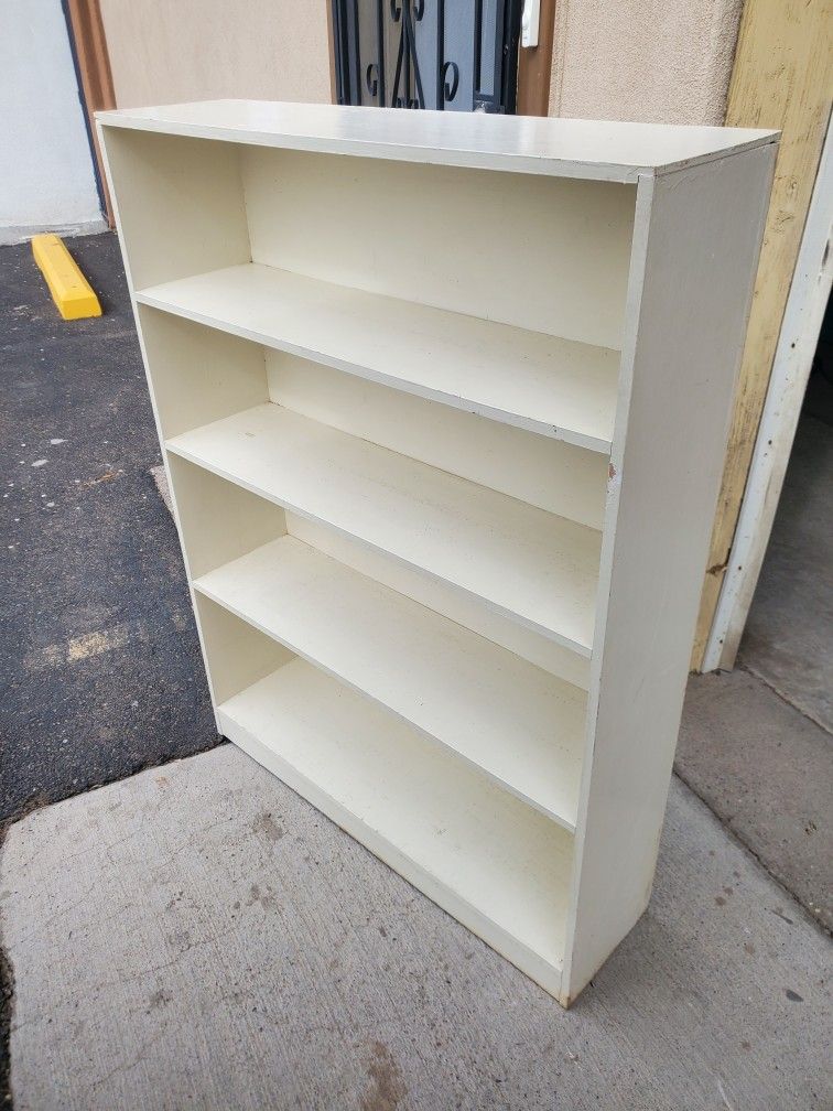 White Solid Wood Bookshelf