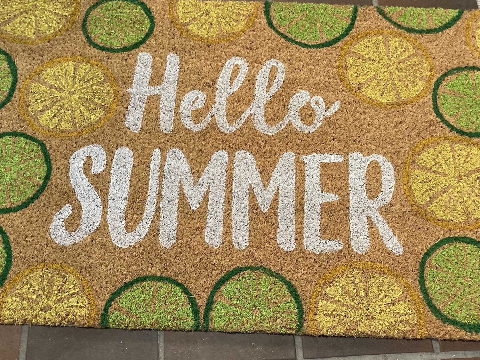 Hello summer door mat