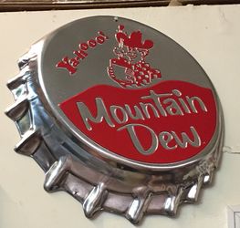 Mt Dew bottle cap sign