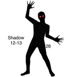 Shadow Halloween Costume Body Suit  Kids 12-14 / Traje de Sombra Niños 