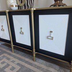 NEW Black White & Gold Cabinet - River Oak area