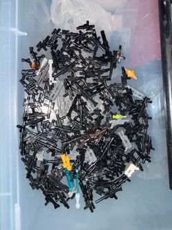 Lego starwars blasters, light sabers, and shields