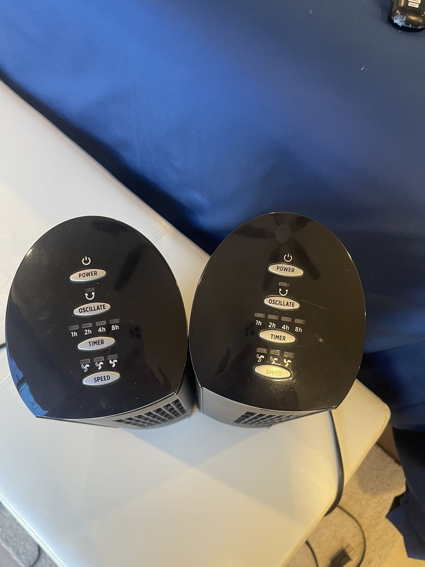 Set Of 2 Ultra-Quiet 13” Oscillating Tower Fans