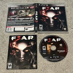 F.E.A.R. 3 (Sony PlayStation 3, 2011) FEAR PS3 Black Label CIB Complete Tested
