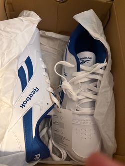 Reebok White and Blue Low-Top Sneakers