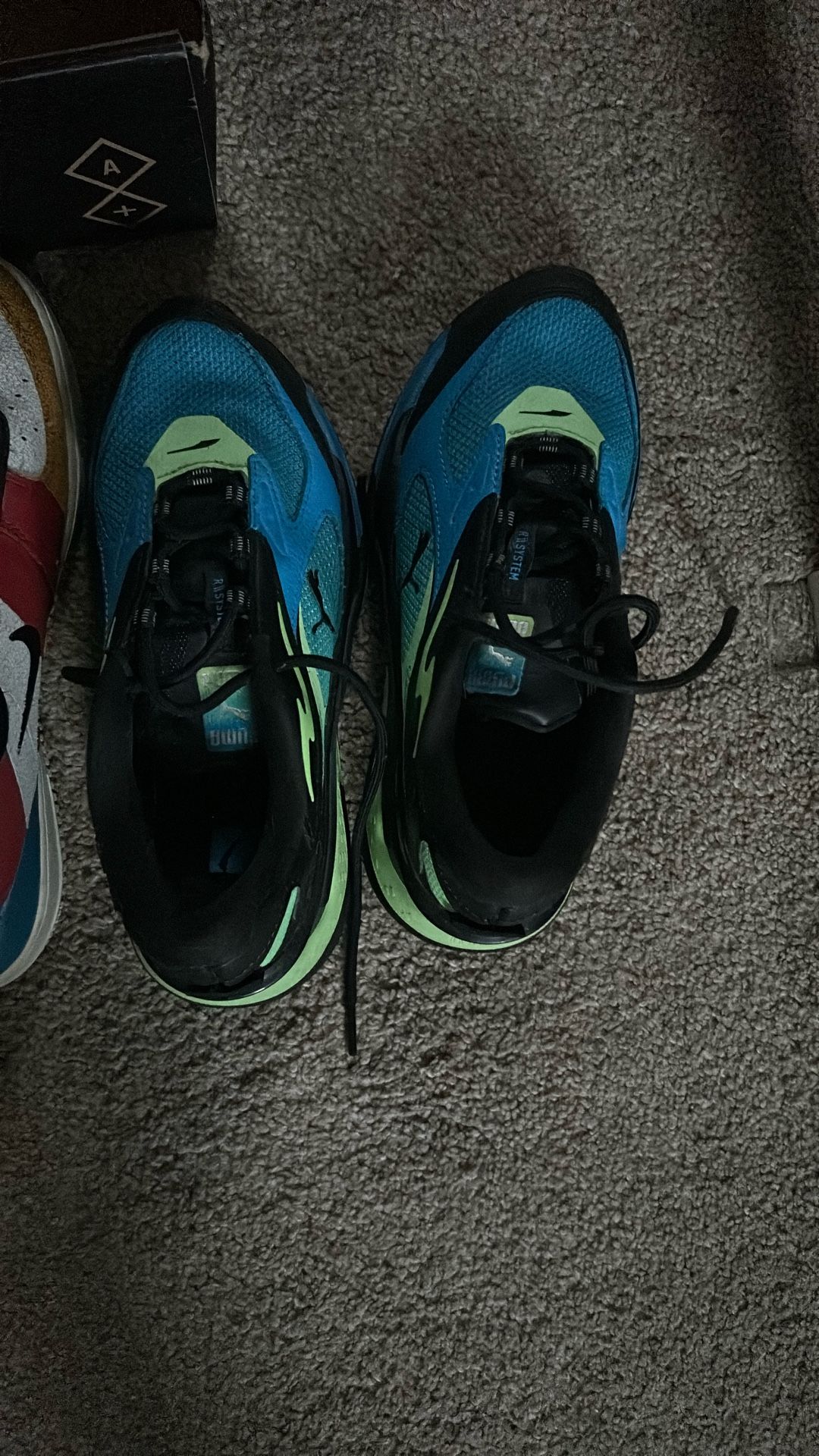 Green And Blue Puna Running Athletic Shoes For Kids