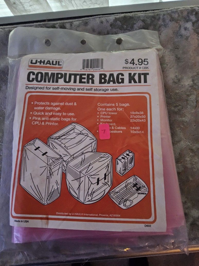 Brand New moving bags for computer, monitor, printer, etc.