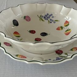 Italian Ceramic Bowl And Platter 