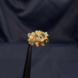 14K Nugget Diamond Ring 