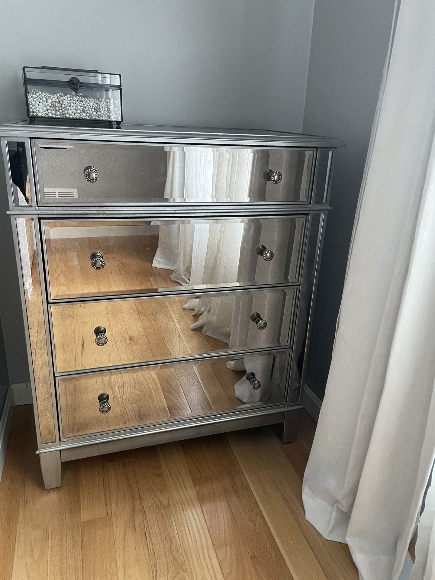 Mirrored Dresser Silver — Like New