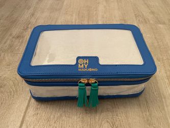 Blue Mahjong Tile Bag w/ Tassel