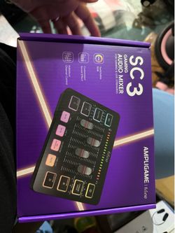FIFINE Audio Mixer, Gaming Streaming PC Mixer with Slider Fader, XLR Microphone