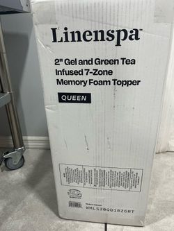 Linenspa Queen 2" Memory Foam Topper (7 Zonas) - ¡NUEVO EN CAJA!