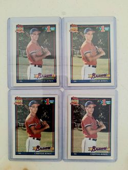 1991 Topps Chipper Jones Rookie Cards Lot Of 4 