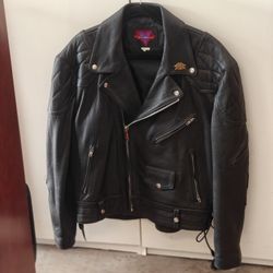 Leather Motorcycle Jacket Size XL