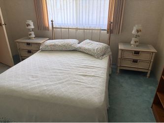 Gold Metal Bed Frame & Mattress