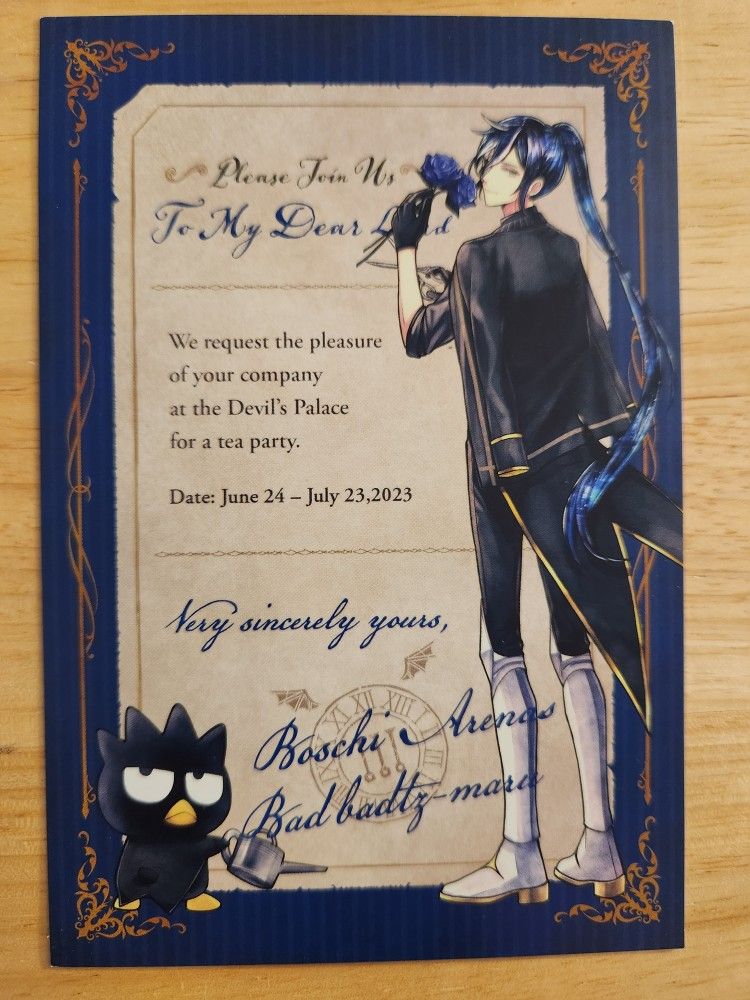 Devil Butler With Black Cat x Sanrio Collaboration Postcard