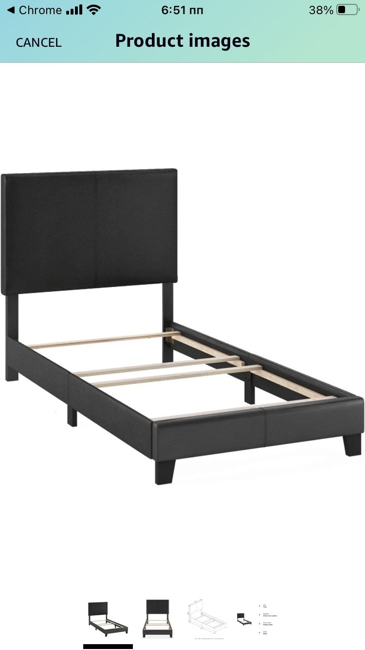 New Twin Size Platform Bed Frame With Headboard