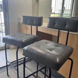 Custom Grey & Black Barstools